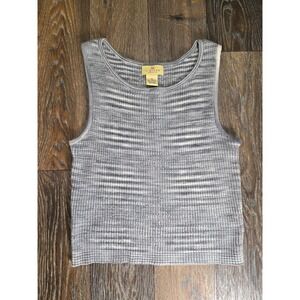 Limited America Womens Medium Vintage Grey Space Dye Knit Tank Top Cropped